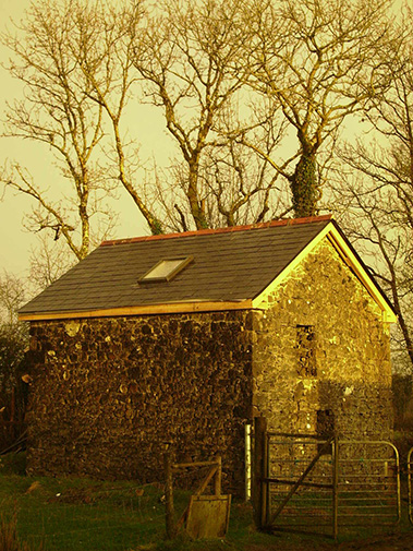 stone building with earth mortars
